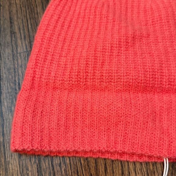 NWT Nordstrom Cashmere Beanie pink/coral in color main image 4